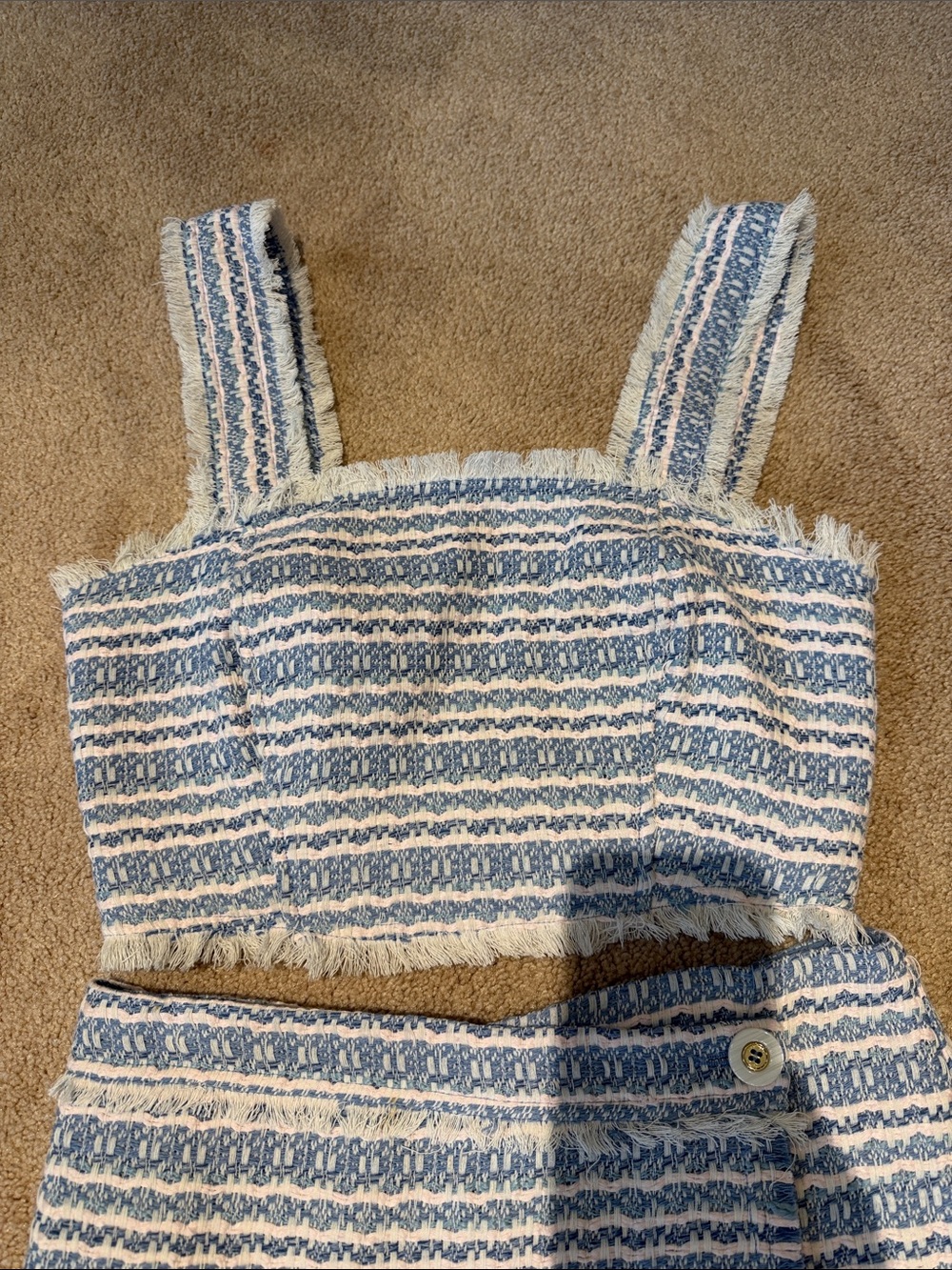 House of Harlow 1960 Blue and White Striped Two-Piece Skirt Set - Picture 2 of 10